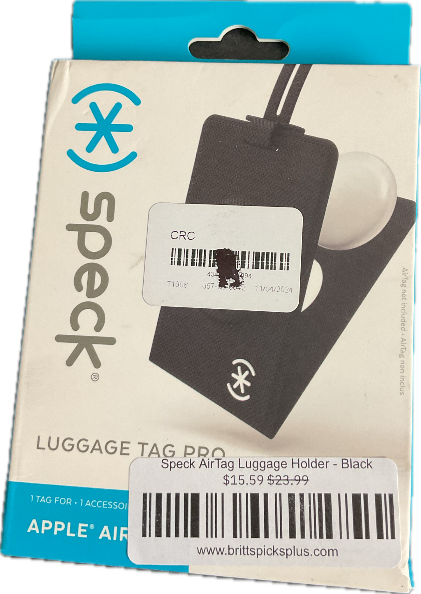 Speck AirTag Luggage Holder - Black